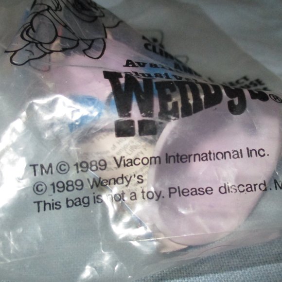 VINTAGE WENDY'S Kid Meal Toy Mighty Mouse BAT BAT 1989 Viacom NIB - Picture 3 of 4